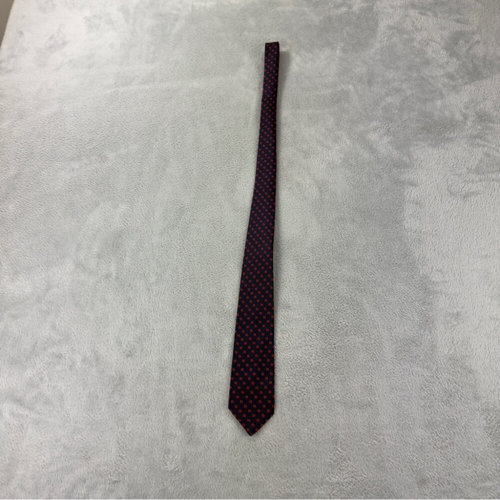 Pierre Balmain Paris 100% Polyester Blue and Red Patterned Tie